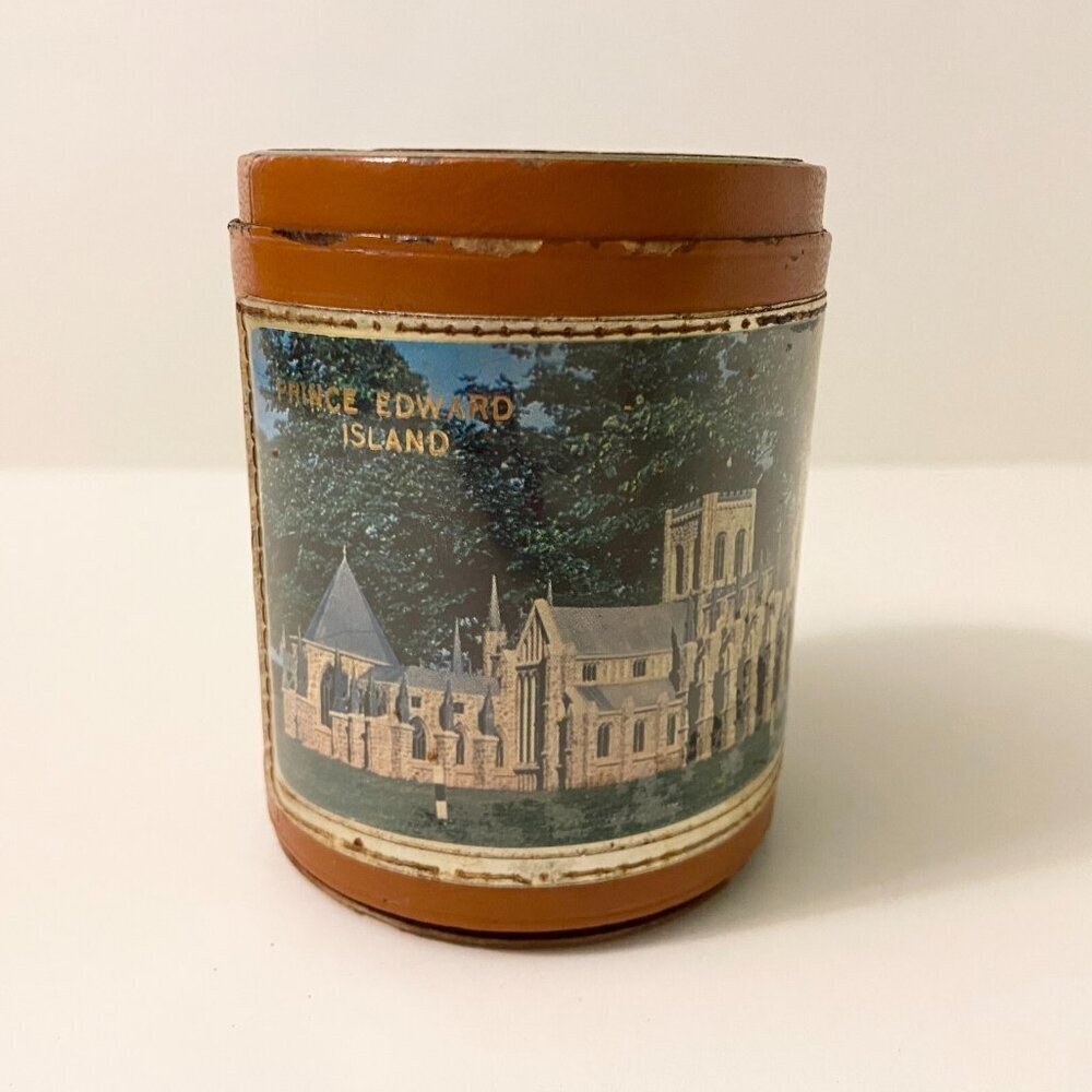 Vintage Prince Edward Island Coin Bank Jar PEI 3.5 Inch Tall Made In Canada